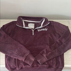 Maroon Harvard Quarter-Zip Sweatshirt